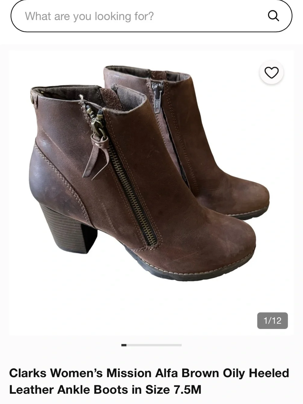 Clarks Brown Leather Zip-Heel Ankle Boots